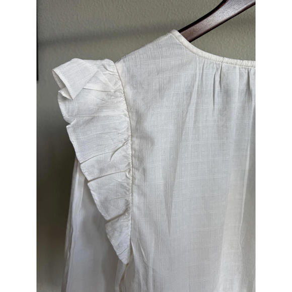 Cleobella Mandie Blouse Ivory Size M NWOT Boho Ruffle Organic Cotton - Picture 12 of 12